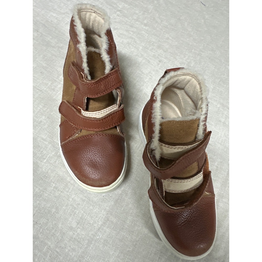 UGG Rennon Toddler Size 11 Brown Leather Suede High Top Sneakers 1104989T